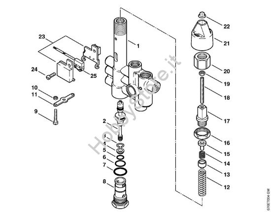 Unità  regolatrice di sicurezza, Pistoncino di comando Idropulitrice elettrica (RE) RE 521 della marca STIHL